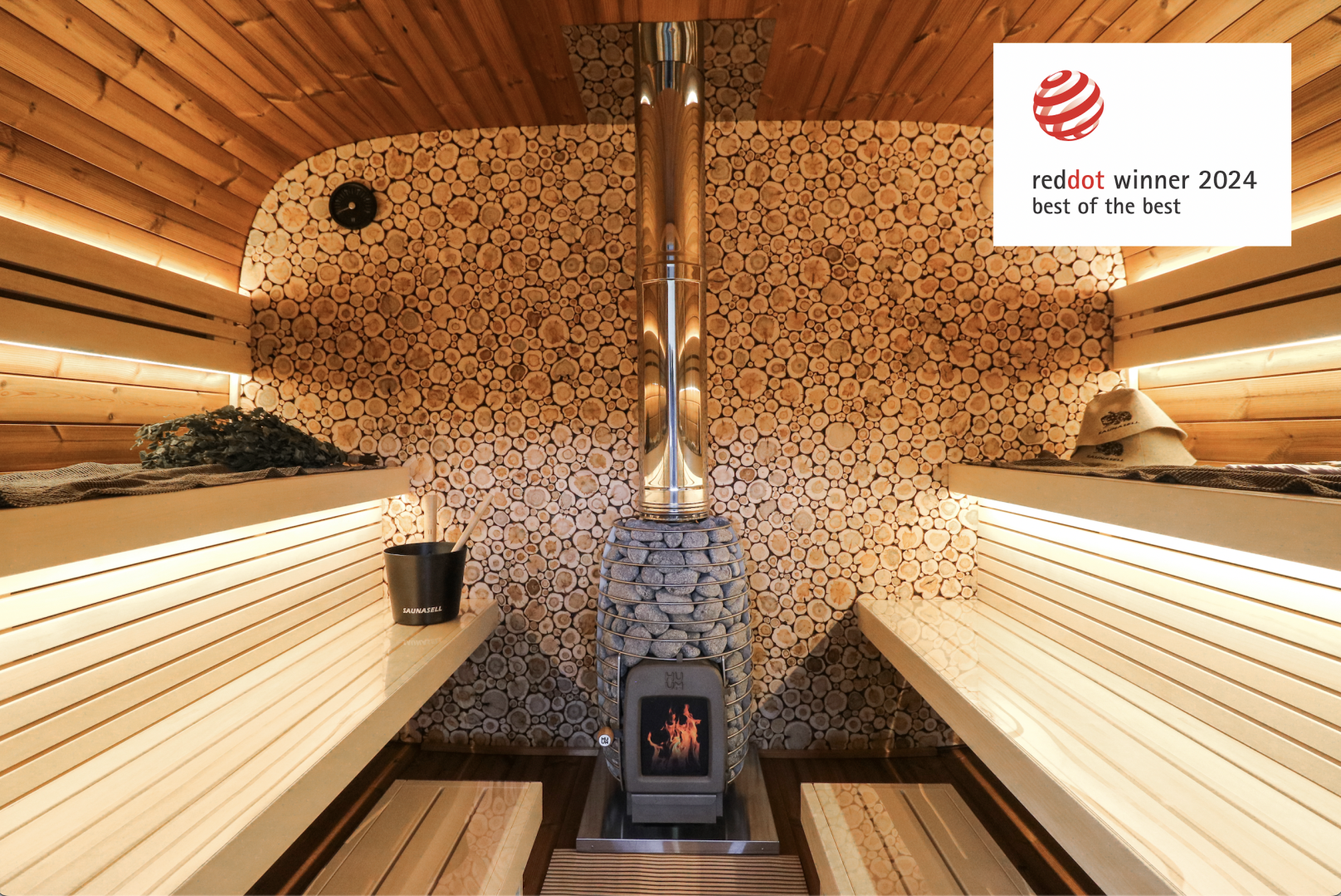 round cube interieur sauna